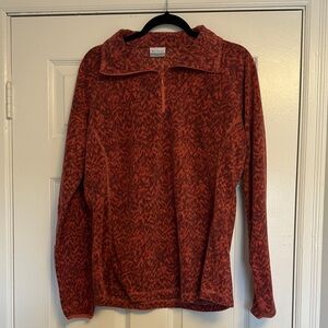 Columbia Womens Glacial IV Half-Zip Fleece Pullover - Rust Floral / XL
